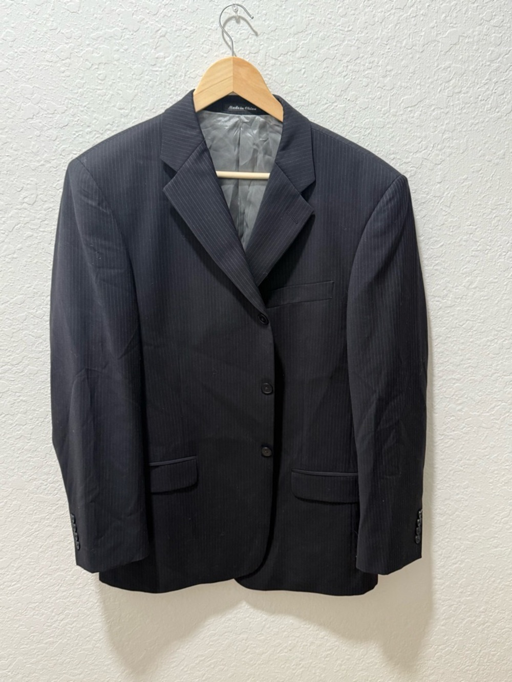 Axcess Black Pinstripe Men's Suit Jacket